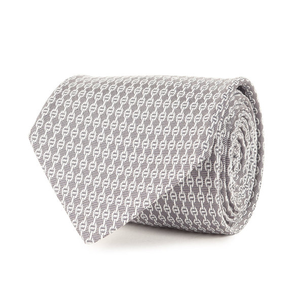 HERMES Men´s Chaine d´Ancre Silk Tie, Gray, French Design, K4615,All Products : American Fashion Style Bags On Sale